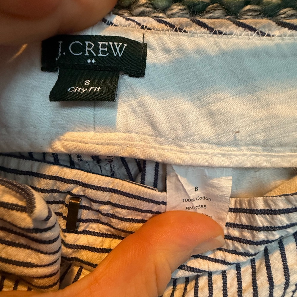 J. Crew Navy and White Seersucker Pants - Picture 3 of 4